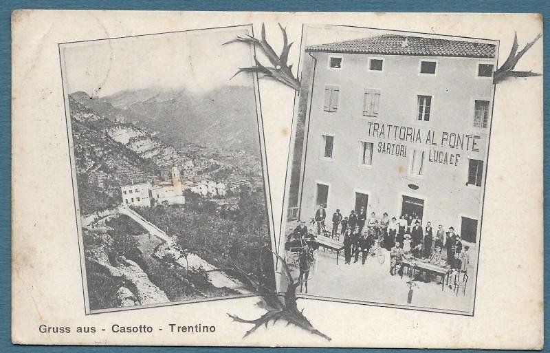 CASOTTO, Vicenza. Trattoria al Ponte e panorama. Cartolina d&#39;epoca viaggiata …