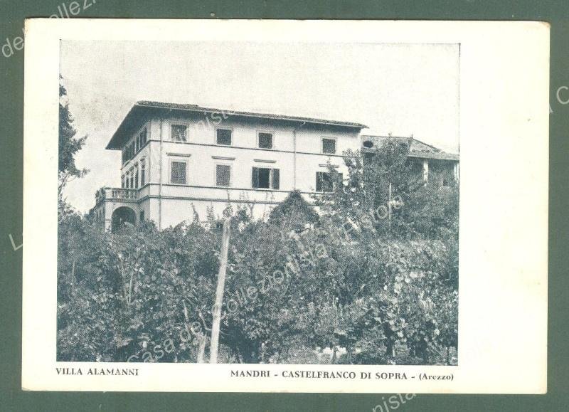 CASTELFRANCO DI SOPRA, Arezzo. Mandri, Villa Alamanni. Cartolina d&#39;epoca viaggiata
