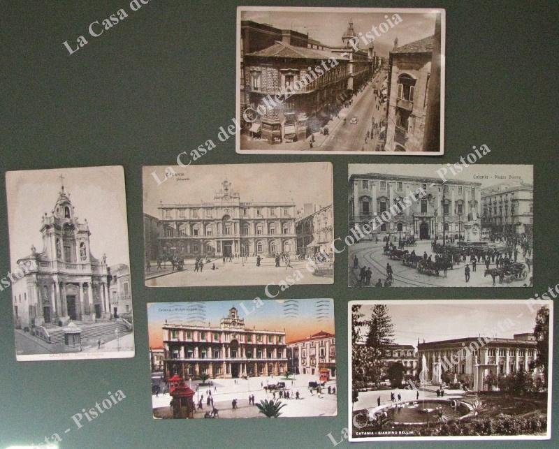 CATANIA. 6 cartoline d&#39;epoca (5 viaggiate)