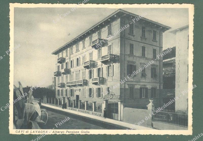 CAVI DI LAVAGNA, Genova. Albergo Giulia. Cartolina d'epoca, circa 1940