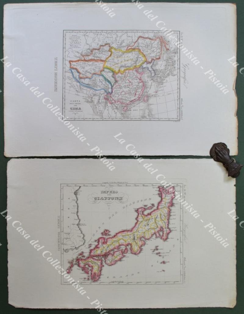 CINA â GIAPPONE. Due carte colorate allâepoca: 1) Impero del …