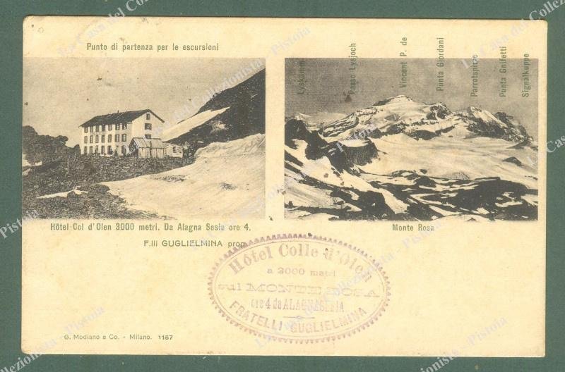 COLLE D'OLEN, Valsesia, Vercelli. Albergo Guglielmina. Cartolina d'epoca viaggiata nel …