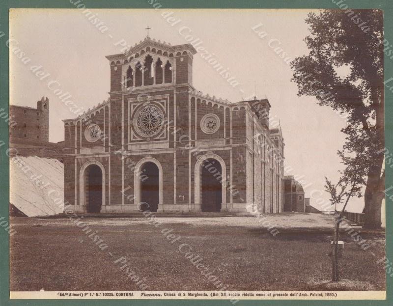 CORTONA, Arezzo. Chiesa di S.Margherita. Foto originale Alinari, circa 1890