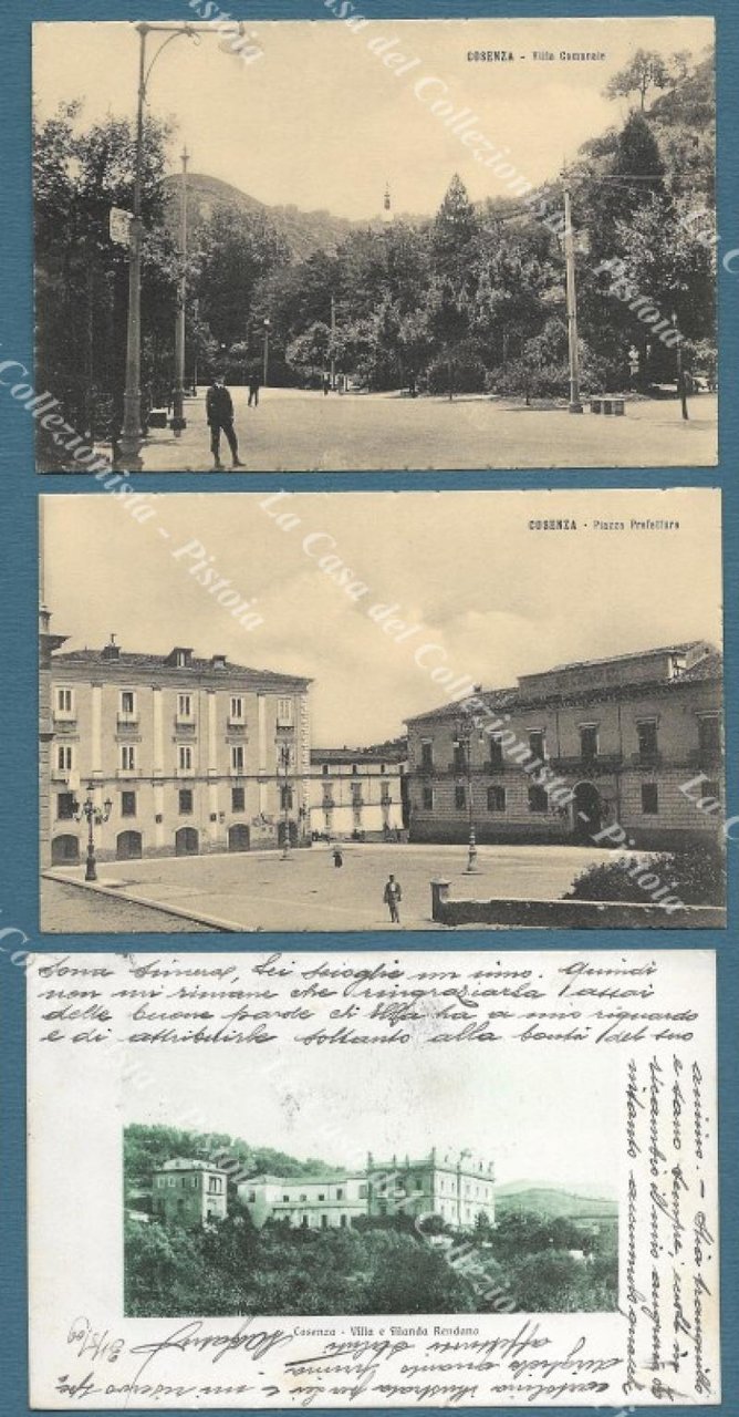 COSENZA. 3 cartoline d&#39;epoca viaggiate