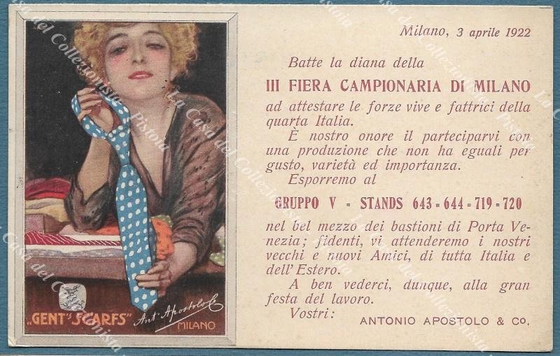 CRAVATTE ANTONIO APOSTOLO di Milano. Cartolina d&#39;epoca viaggiata