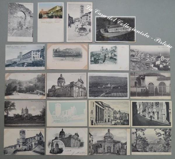 Umbria. ASSISI, Perugia. 20 diverse cartoline d&#39;epoca (8 viaggiate) di …