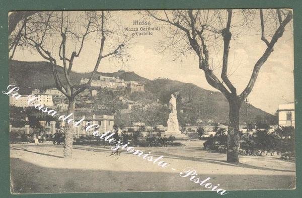 Toscana. MASSA. Piazza Garibaldi. Cartolina d&#39;epoca viaggiata nel 1910