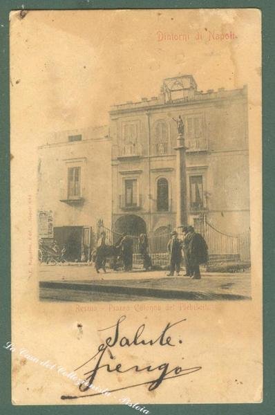 Campania. RESINA, Napoli. Piazza del Plebiscito. Cartolina d&#39;epoca viaggiata.