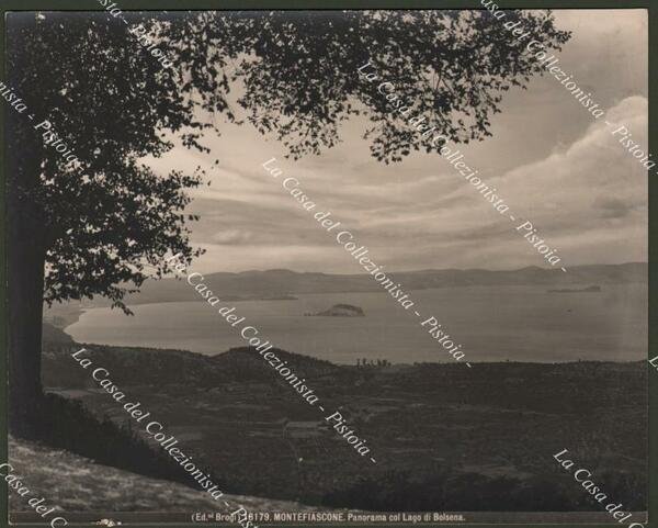 Viterbo, MONTEFIASCONE. Panorama col lago di Bolsena. Fotografia originale, fine …