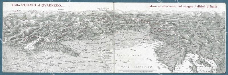 DALLO STELVIO AL QUARNARO. Cartolina d&#39;epoca doppia viaggiata