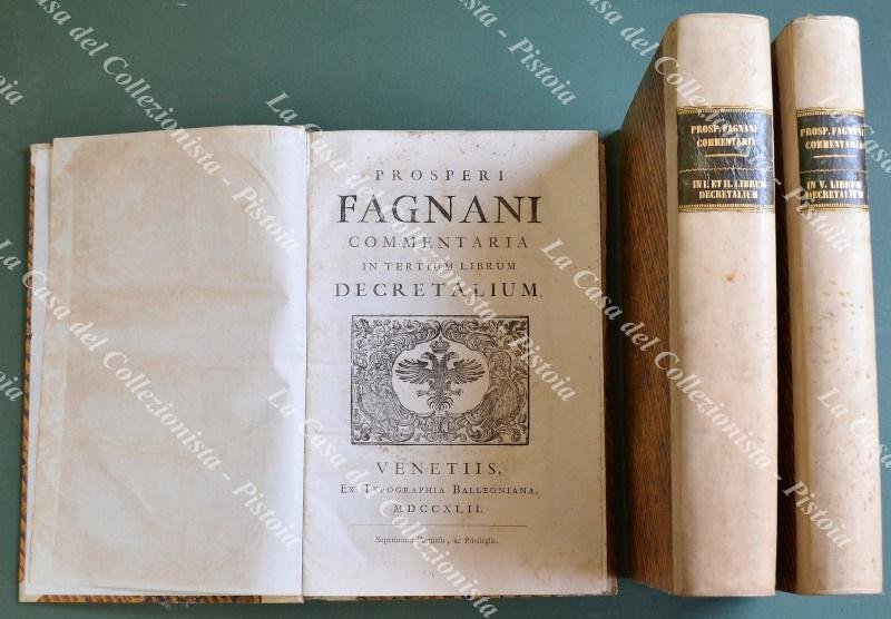 (Diritto canonico - ediz. ‚Äò700) FAGNANI PROSPERO. PROSPERI FAGNANI COMMENTARIA …