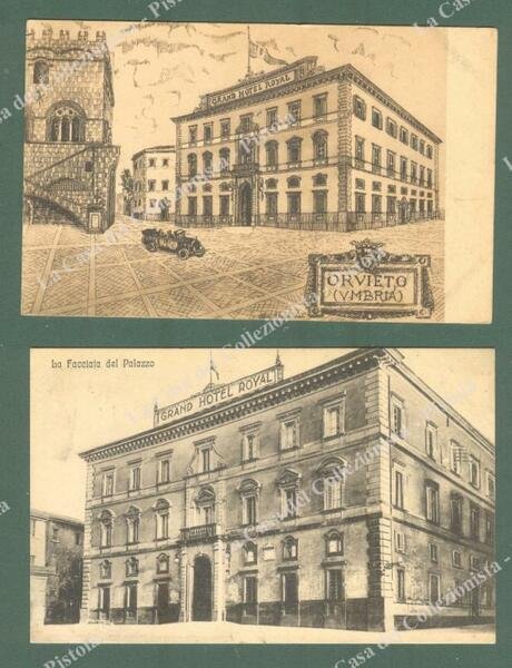 Umbria. ORVIETO, Terni. Grand Hotel Royal. 2 cartoline d'epoca non …