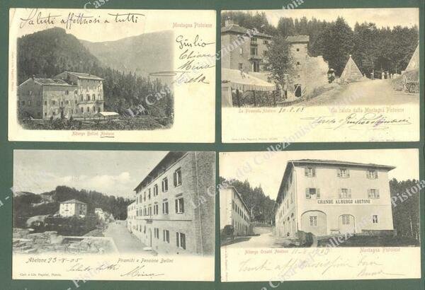 PISTOIA, Abetone. 4 cartoline d&#39;epoca viaggiate nel 1903-1905