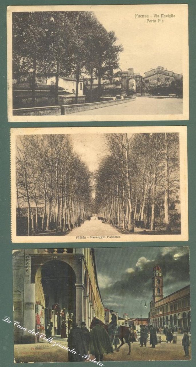 Emilia Romagna. FAENZA, Ravenna. Tre cartoline d&#39;epoca viaggiate