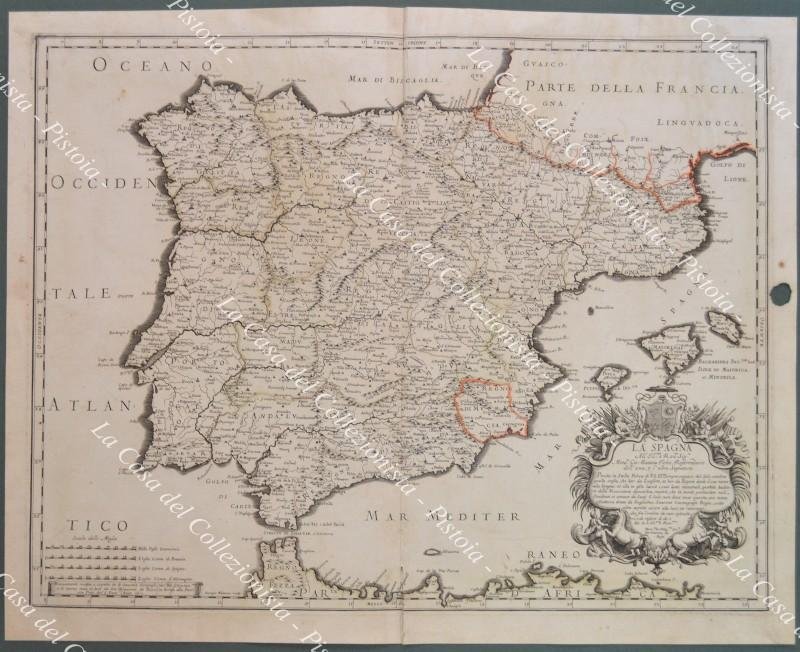 Espana Spagna. LA SPAGNA. Sanson, 1700