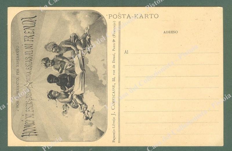 ESPERANTO. Cartolina del 1914 che annuncia l&#39;apertura di una libreria …