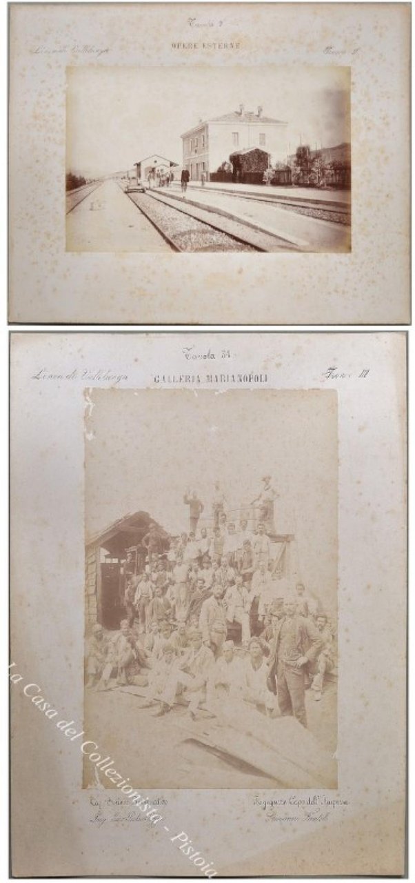 FERROVIA. SICILIA, LINEA DI VALLELUNGA. Due fotografie all&#39;albumina, circa 1885.