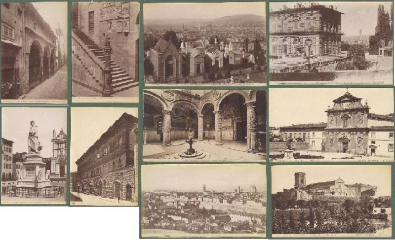 FIRENZE. 10 foto all&#39;albumina, circa 1890.