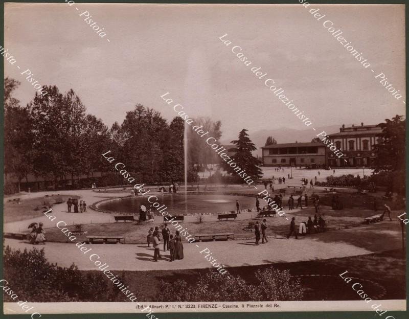 FIRENZE. Cascine. Il Piazzale del Re. Fotografia originale fine 1800.