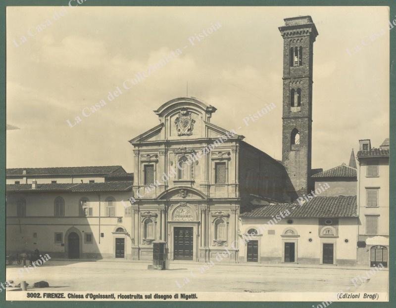 FIRENZE. Chiesa d&#39;Ognissanti. Foto originale Brogi circa 1920