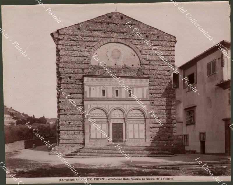 FIRENZE dintorni. Badia Fiesolana. Fotografia originale, fine 1800.