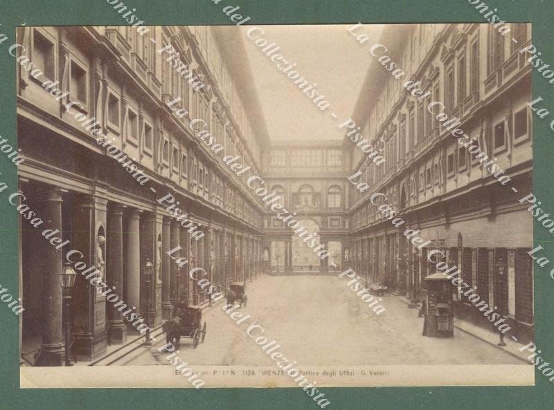 FIRENZE. Il Portico degli Uffizi. Foto originale Alinari all&#39;albumina, circa …