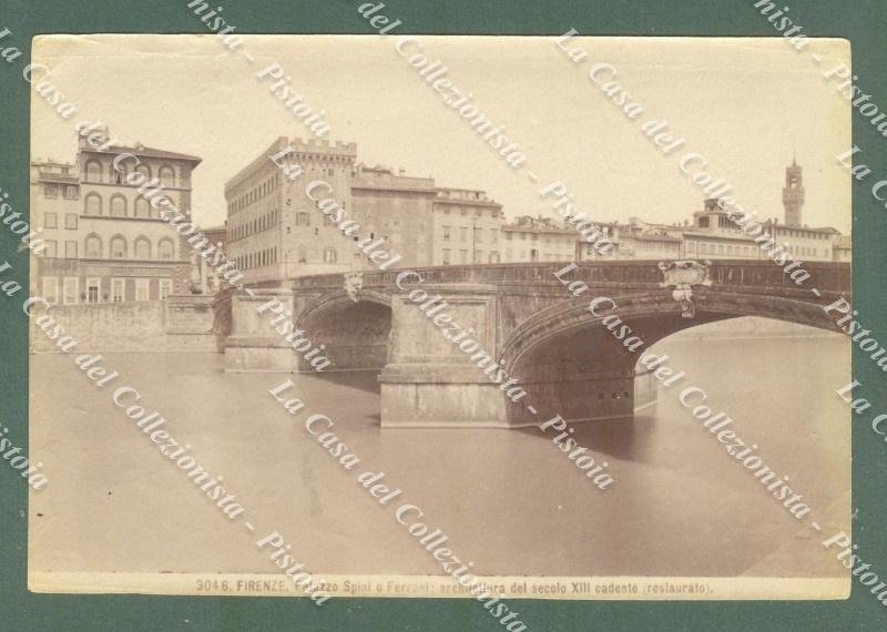 FIRENZE. Palazzo Spini e ponte S.Trinit√†. Foto originale all&#39;albumina, circa …