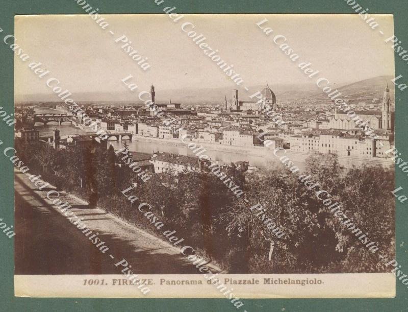 FIRENZE. Panorama da piazzale Michelangelo. Foto originale all&#39;albumina, circa 1880.