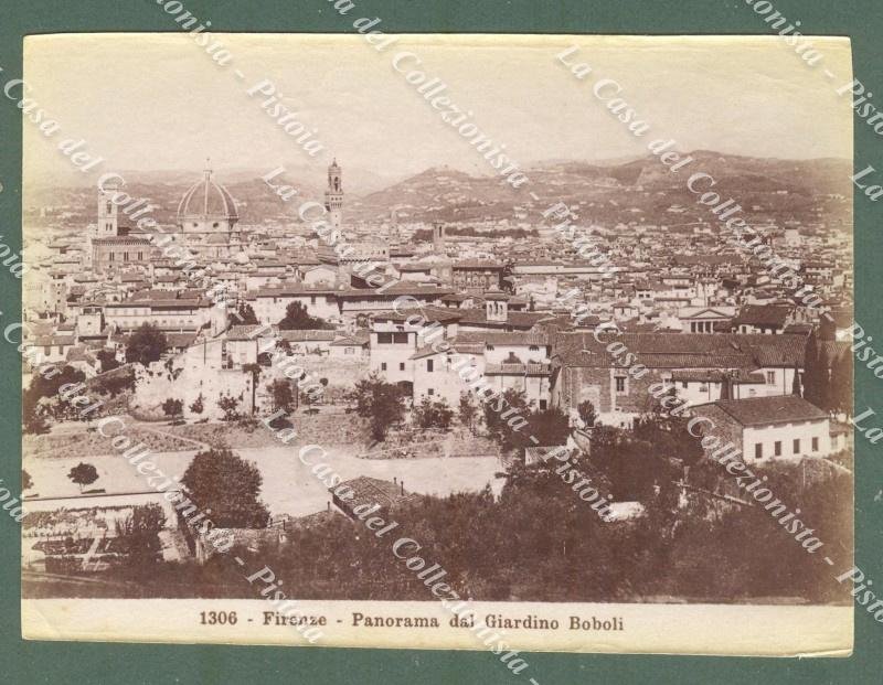 FIRENZE. Panorama dal Giardino Boboli. Foto originale all&#39;albumina, circa 1880
