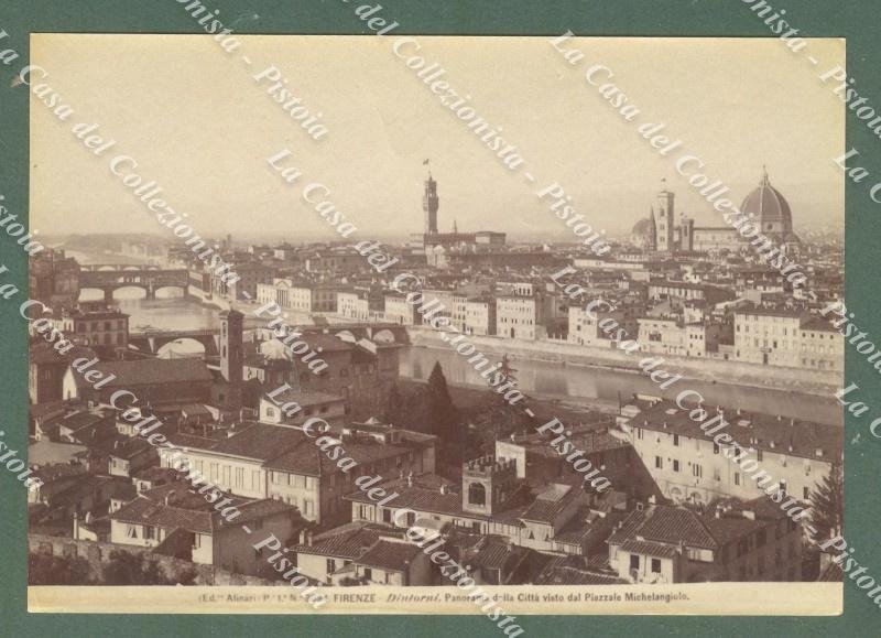 FIRENZE. Panorama del piazzale Michelangelo. Foto originale all&#39;albumina, circa 1880.