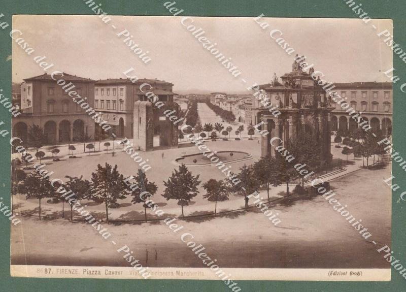 FIRENZE. Piazza Cavour. Foto originale Brogi all&#39;albumina, circa 1880