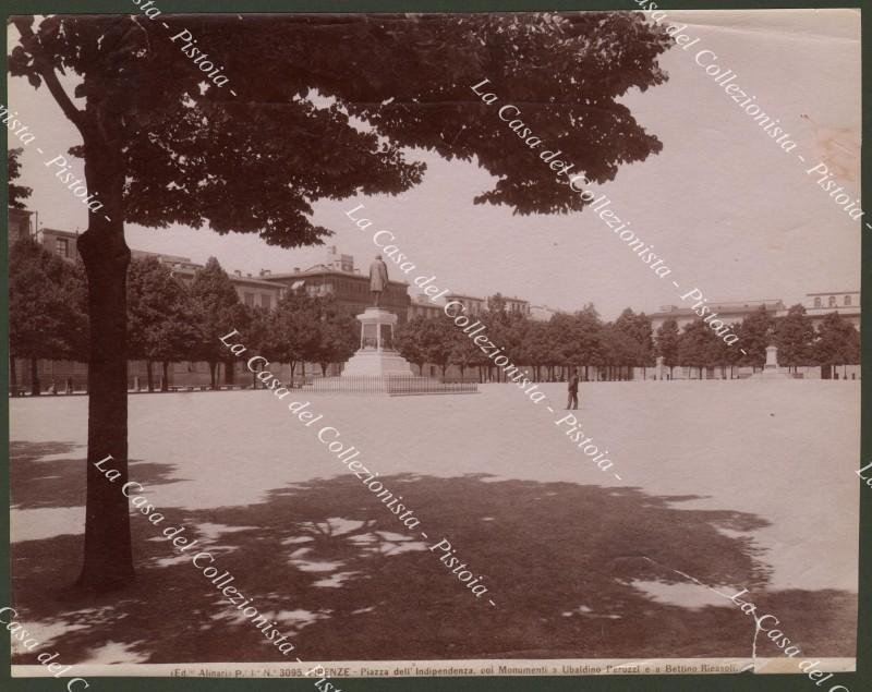 FIRENZE. Piazza dell&#39;Indipendenza. Fotografia originale fine 1800.