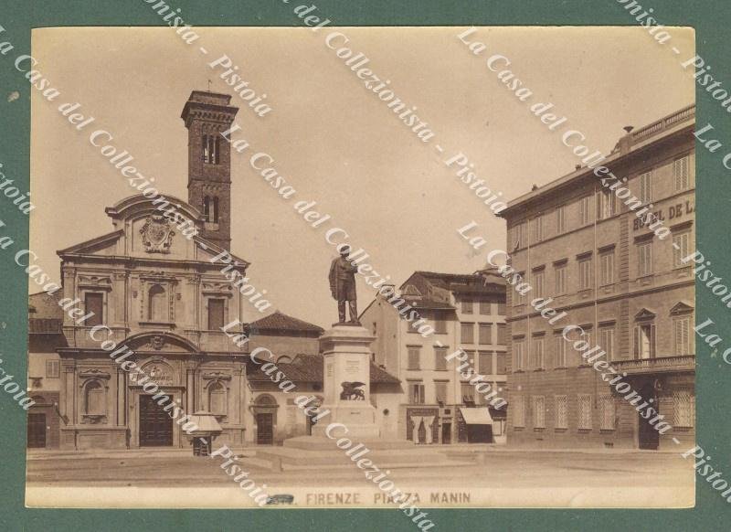 FIRENZE. Piazza Manin. Foto originale all&#39;albumina, circa 1880.
