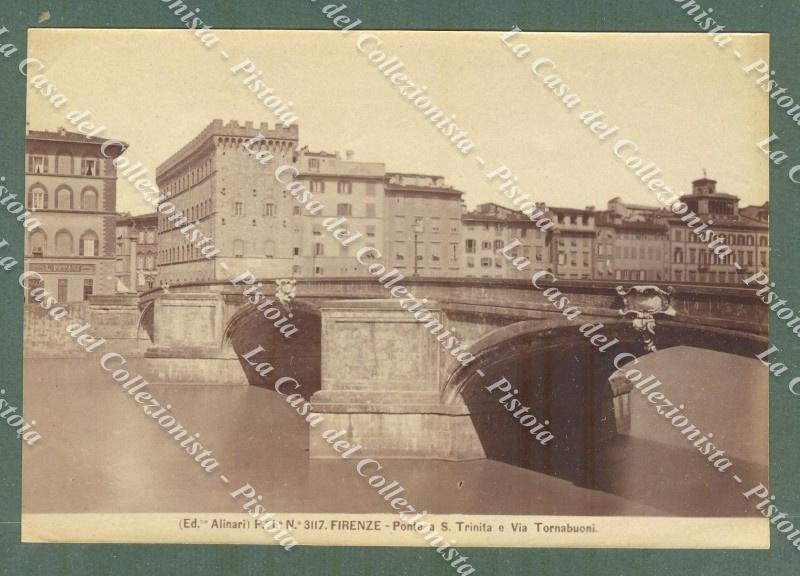 FIRENZE. Ponte S.Trinit√† e Via Tornabuoni. Foto originale Alinari all&#39;albumina, …