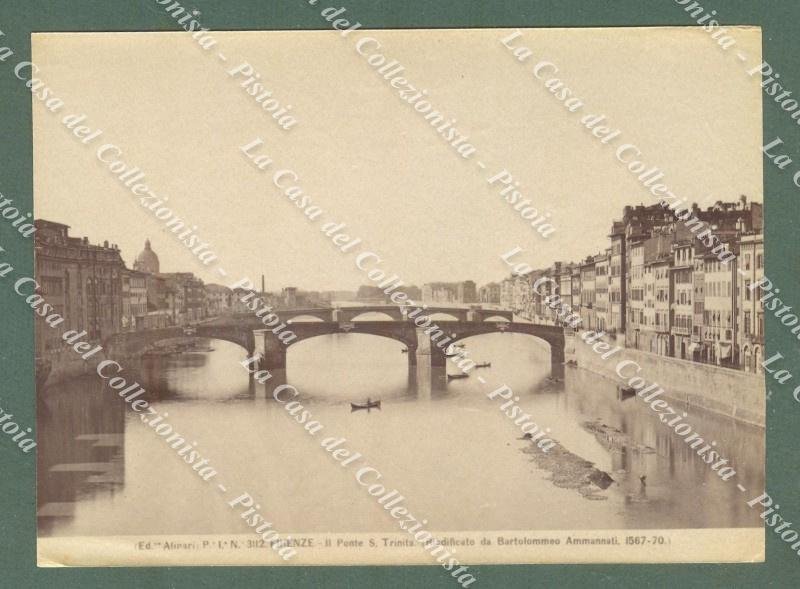 FIRENZE. Ponte S.Trinit√†. Foto originale all&#39;albumina, circa 1880.