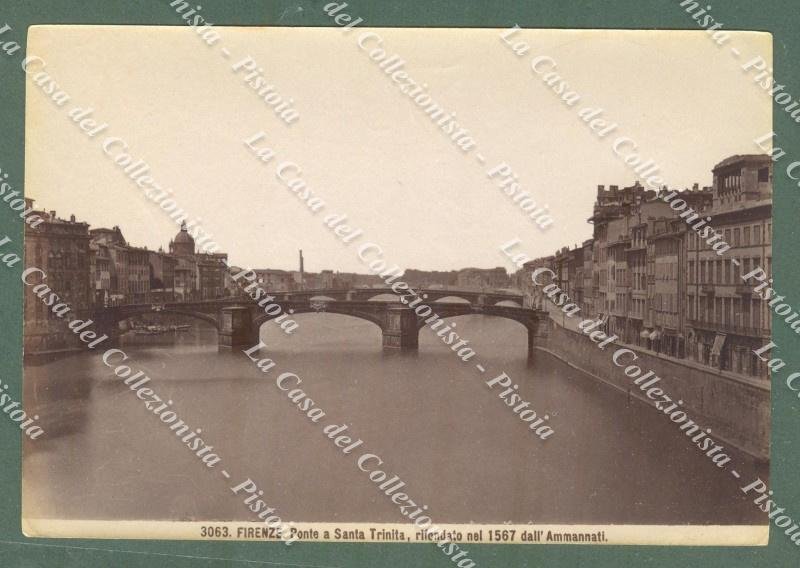 FIRENZE. Ponte S.Trinit√†. Foto originale all&#39;albumina, circa 1880