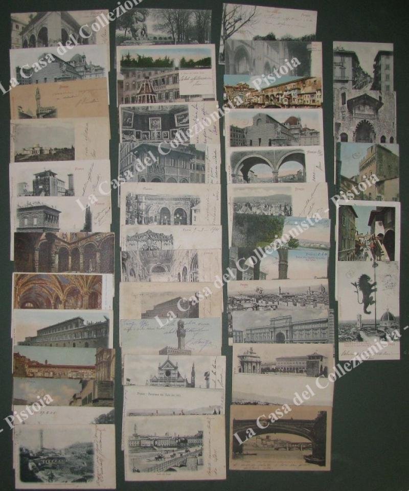 FIRENZE. Unica corrispondenza. 43 cartoline d&#39;epoca tutte viaggiate 1900-1904
