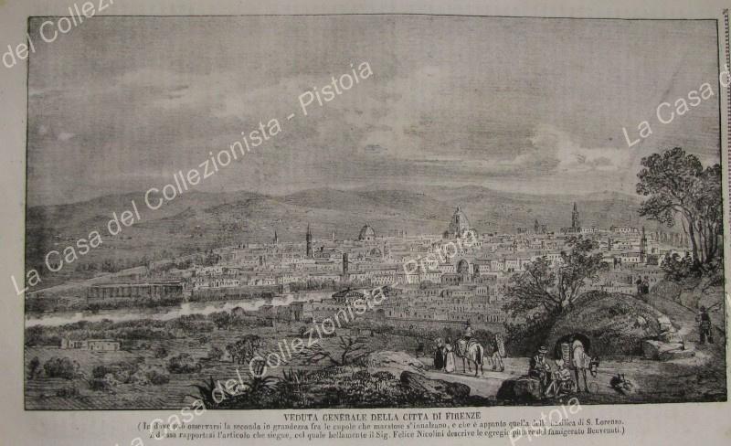 FIRENZE. Veduta generale. Poliorama Pittoresco 1837. Intero fascicolo