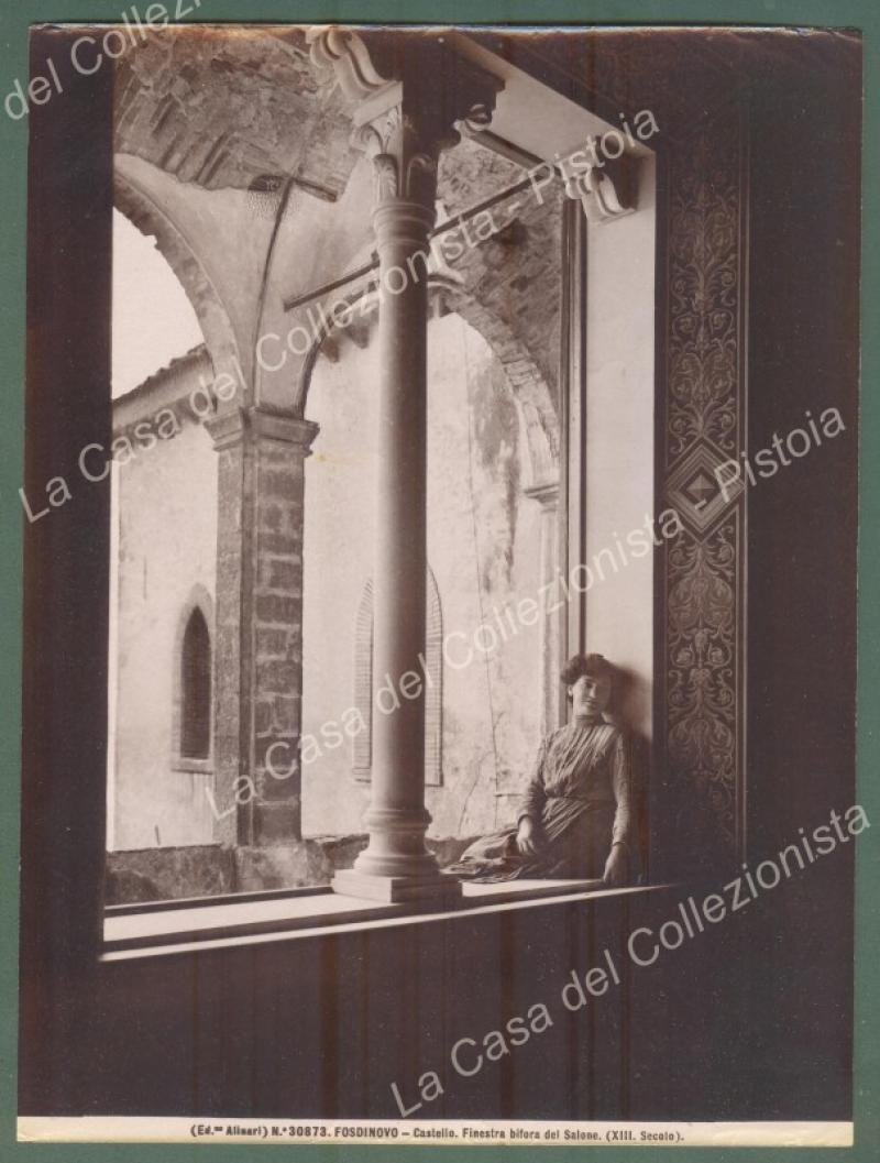 FOSDINOVO, Carrara. Castello, la Loggia. Foto originale Alinari all&#39;albumina, circa …