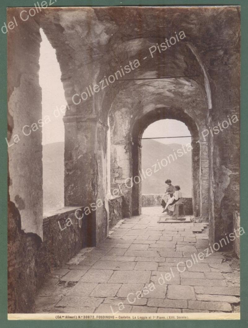 FOSDINOVO, Carrara. Castello, la Loggia. Foto originale Alinari all&#39;albumina, circa …