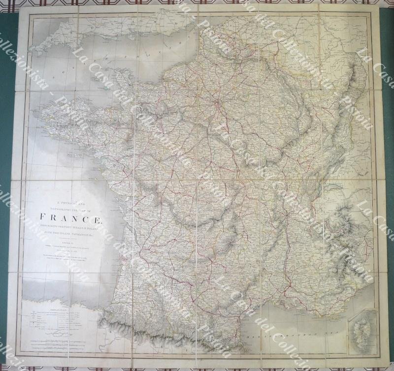 FRANCIA. A PHYSICAL AND TOPOGRAPHICAL MAP OF FRANCE. London, C.Smith, …