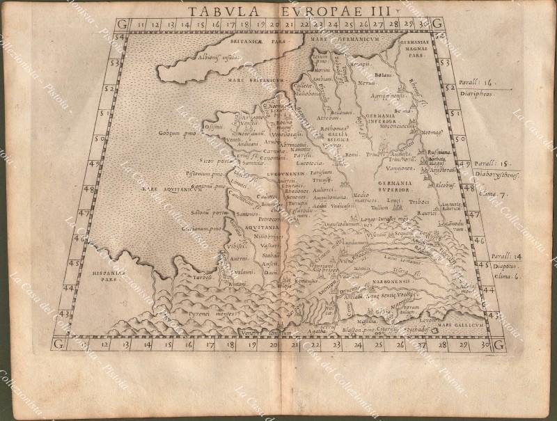 Francia France. ‚ÄúGEOGRAPHIA CL. TOLEMAEI ALEXANDRINI&quot;, Valgrisi, 1562