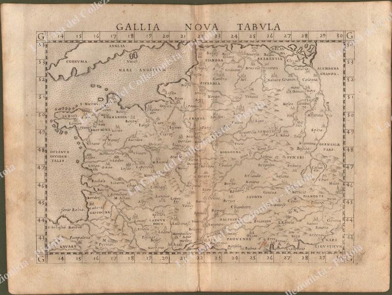 FRANCIA, ITALIA. ‚ÄúGALLIA NOVA TABULA‚Äù. Carta geografica del mondo moderno …