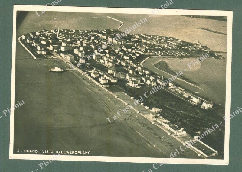 Friuli. GRADO, Trieste. Veduta aerea. Cartolina d&#39;epoca viaggiata nel 1941