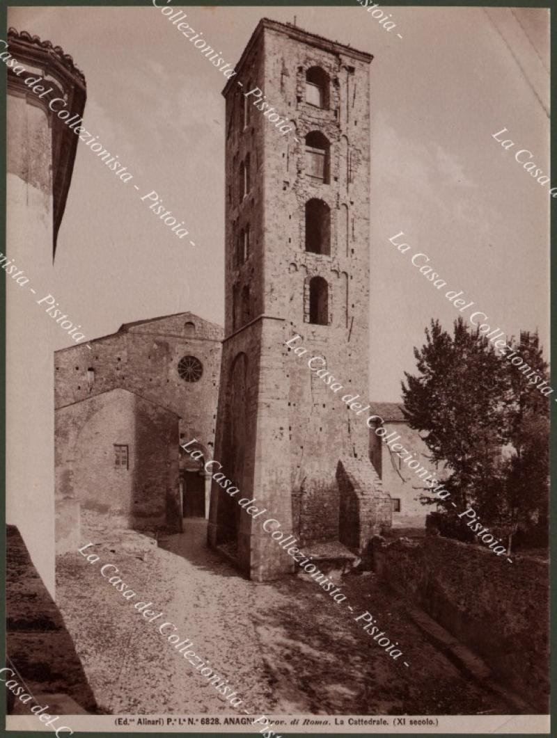 Frosinone. ANAGNI. La Cattedrale. Fotografia originale, fine 1800.