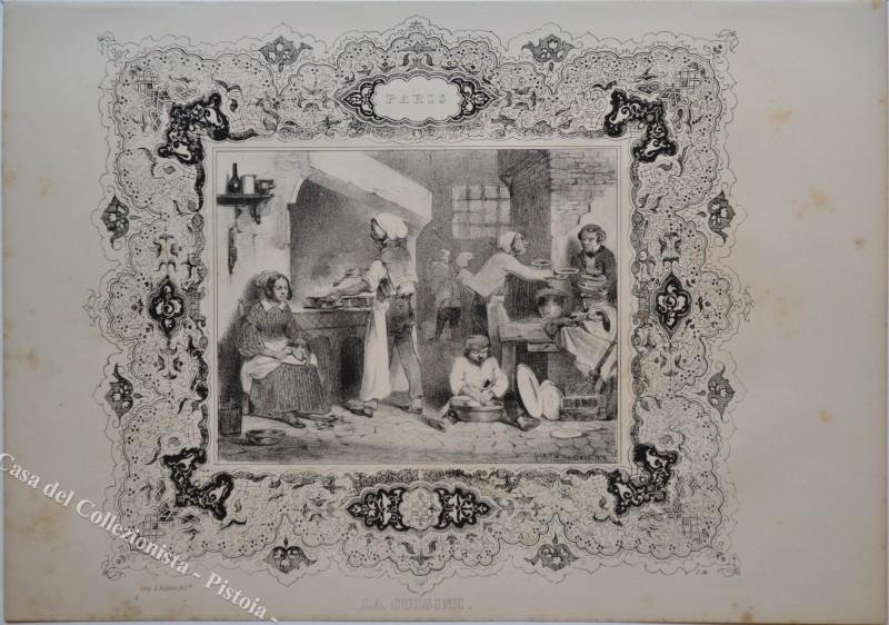 GASTRONOMIA. ‚ÄúLa cuisine‚Äù. Nanteuil lit., litografia, Parigi 1838.