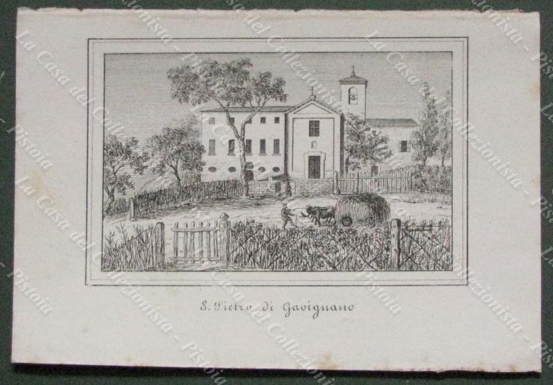 GAVIGNANO, Monte S.Pietro, Bologna. Chiesa parrocchiale. Lito dis. da E.Corty. …