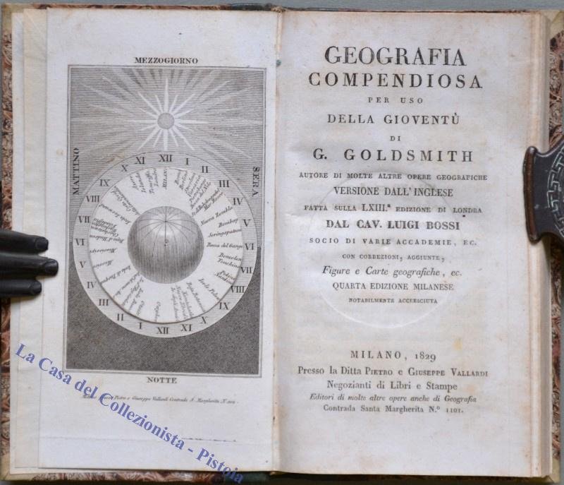 Geografia. GOLDSMITH G. &quot;GEOGRAFIA COMPENDIOSA PER USO.Quarta edizione milanese&quot;. Milano, …