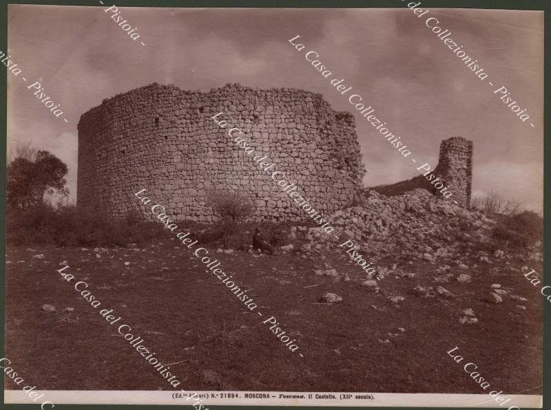 Grosseto, MOSCONA. Il Castello. Fotografia originale fine 1800.