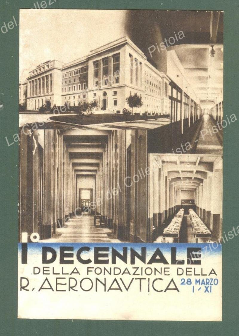 I DECENNALE FONDAZIONE DELLA AERONAUTICA. Cartolina d&#39;epoca, 1933